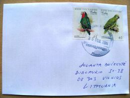 Postal Used Cover Sent  To Lithuania,  Fauna Animal Birds Oiseaux Parrots - Cartas & Documentos