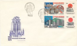 Czechoslovakia / First Day Cover (1975/15 C) Praha - Theme: Socialist Construction (Prague Metro, Construction) - Tram