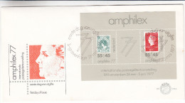Timbres Sur Timbres - Pays Bas - Lettre De 1977 - Exposition Philatélique - Amphilex 77 - Cartas & Documentos