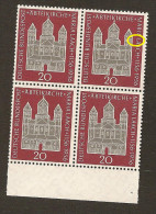 Bund Michel Nr. 238 Mit Plattenfehler I - Postfrischer Viererblock - Variétés Et Curiosités