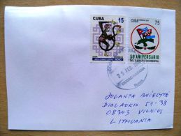 Postal Used Cover Sent  To Lithuania,  Chinese Lunar Year Of Moneky 2011 Map Flags - Lettres & Documents