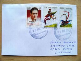 Postal Used Cover Sent  To Lithuania,  Chinese Lunar Year Of Cock Bird 2005 Mella - Brieven En Documenten
