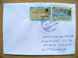 Postal Used Cover Sent  To Lithuania,  1982 Stamp On Stamp Envelope Letter Sello Postal History - Brieven En Documenten