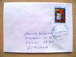 Postal Used Cover Sent  To Lithuania,  2012 Art Painting - Covers & Documents