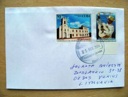 Postal Used Cover Sent  To Lithuania,  2008 Guantanamera Music Musical Instrument - Cartas & Documentos