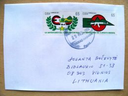 Postal Used Cover Sent  To Lithuania,  2011 Gun Ejercito Oriental - Cartas & Documentos