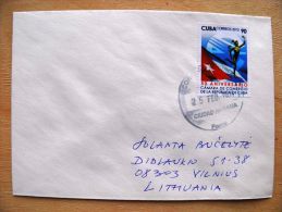 Postal Used Cover Sent  To Lithuania,  2013 Flag Camara De Comercio - Storia Postale