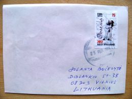 Postal Used Cover Sent  To Lithuania,  2012 Obatala Bailes Afrocubanos - Cartas & Documentos