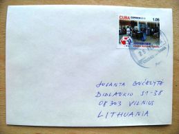 Postal Used Cover Sent To Lithuania,  2013 Aduana Socialista Cubana 50 Ann. - Covers & Documents
