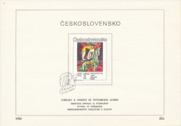 Czechoslovakia / First Day Sheet (1986/22a) Praha: Jan Bauch (1898-1995) "Circus Riders" (1980) - Circus