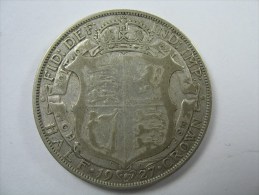 UK GREAT BRITAIN  HALF CROWN 1927 SILVER LOT 3 NUM 2 - K. 1/2 Crown