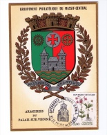 Carte Premier Jour, 33e Congrès Régional Groupement Philatélique Du Massif-Central, Le Palais Sur-Vienne, 1983 - Sonstige & Ohne Zuordnung