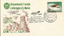 CINQUANTENARIO 1° SORVOLO E ATTERRAGGIO A SAN MARINO 1963 ANN SPEC - Storia Postale