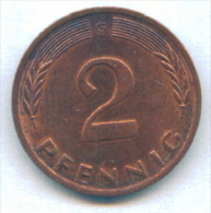 F2504 / - 2 Pfening 1975 ( G ) - FRG , Germany Deutschland Allemagne Germania - Coins Munzen Monnaies Monete - 2 Pfennig