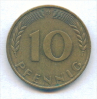 F2535 / - 10 Pfening 1950 ( D ) - FRG , Germany Deutschland Allemagne Germania - Coins Munzen Monnaies Monete - 10 Pfennig
