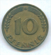 F2536 / - 10 Pfening 1950 ( G ) - FRG , Germany Deutschland Allemagne Germania - Coins Munzen Monnaies Monete - 10 Pfennig