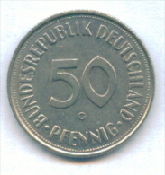 F2544 / - 50 Pfening 1950 ( G ) - FRG , Germany Deutschland Allemagne Germania - Coins Munzen Monnaies Monete - 50 Pfennig