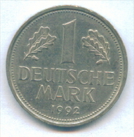 F2545 / - 1 Mark 1992 ( F ) - FRG , Germany Deutschland Allemagne Germania - Coins Munzen Monnaies Monete - 1 Mark