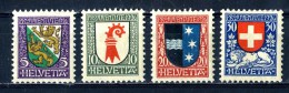 1909 Switzerland  Michel #218-21  M*  Scott #B37-40   ~Offers Always Welcome!~ - Neufs