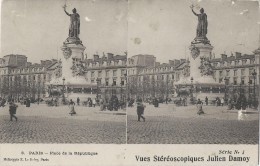 Vue Stéréoscopique Julien DAMOY/Paris/Place De La République/Série1 /France/ Vers 1900   STE73 - Stereoscopic