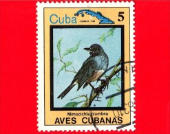 CUBA - 1983 - Animali - Fauna - Uccelli Cubani - Birds - Aves - Mimocichla Plumbea Rubripes (Turdus Plumbeus) - 5 - Gebruikt