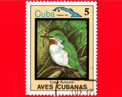 CUBA - 1983 - Animali - Fauna - Uccelli Cubani - Birds - Aves - Todus Multicoclor - 5 - Oblitérés