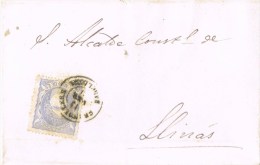 7805. Carta Entera SAMALÚS (Barcelona) 1871. Fechador Granollers - Cartas & Documentos