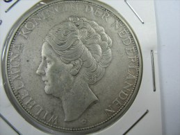 NETHERLAND HOLLAND NEDERLAND 2.5 21/2  GULDEN 1933 SILVER COIN HAIR DEEP LOT 3 NUM  3 - Monedas En Oro Y Plata