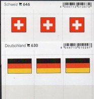 2x3 In Farbe Flaggen-Sticker Schweiz+BRD 7€ Kennzeichnung Alben Buch Sammlungen LINDNER # 630+646 Flags Helvetia Germany - Otros & Sin Clasificación
