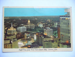 US: Colorado Denver - Night View From First Nat'l Bank Building - 1969 Used, Small Format - Denver