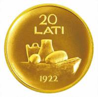 (!) Latvia, Coin Of Latvia,+ Food Milk + Bread  20 Lati, Gold, Proof, 2008 - Latvia