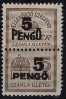 1945 Hungary - FISCAL BILL Tax - Revenue Stamp / Overprint - 5 P - MNH - Fiscales