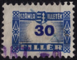 1946 Hungary - FISCAL BILL Tax - Revenue Stamp - 30 F - Fiscale Zegels