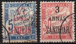 ZANZIBAR -Taxes - 2 Valeurs De 18976 Oblitérées TB - Oblitérés