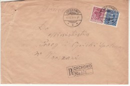 POLAND 1932 R-COVER SENT FROM ORCHOWO TO WARSZAWA - Cartas & Documentos