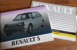 RENAULT 5: 2 Livrets D'entretien De La Marque 1990 - Auto