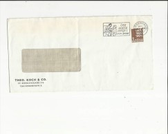 Enveloppe Timbrée  Flamme ( Loeg Aldrig Penge I Alm Breve )  Adressée A Theo  Koch & Co A Kobenhavn K 1264 - Lettres & Documents