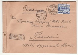 POLAND 1936 R-COVER SENT FROM GNIEZNO TO POZNAN - Brieven En Documenten