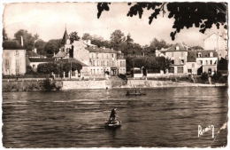 CPSM 94 (Val-de-Marne) Ablon-sur-Seine - Le Quartier De L'église Vu Des Quais De La Seine - Hôtel-restaurant - Ablon Sur Seine