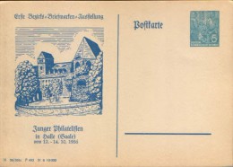 Deutschland/Germany- Postal Stationery Private Postcard,unused 1956-  Junger Philatelisten In Halle - Privé Postkaarten - Ongebruikt