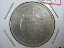 ROMANIA 500 LEI 1944 SILVER 0.700 WEIGHT 12 GRAMS KM 65  KING MIHAI - Romania