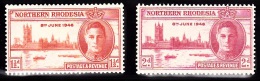 Northern Rhodesia, 1946, SG 46 - 47, Mint Hinged - Nordrhodesien (...-1963)