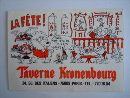 La Fête ! Taverne Kronenbourg à Paris Lion Accordeon Bière Homard Souris Boudin Chats Illustration De Barberousse - Barberousse