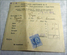 STORIA POSTALE -- RICEVUTA DI SPEDIZIONE 30+30 CENT SU 5 CENT 1924  FANTUZZI ANTONIO - Colis-postaux