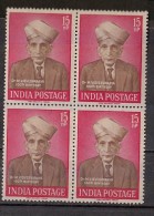 INDIA, 1960,   Birth Centenary Of Dr. M. Visvesvaraya (engineer).  Block Of 4,  MNH, (**) - Nuovi