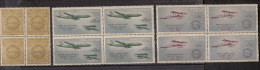 INDIA, 1961, First Official Airmai(Aerial) Flight, Airplane, Henri Pecquet, Boeing, Set 3 V, Block Of 4,   MNH, (**) - Ongebruikt