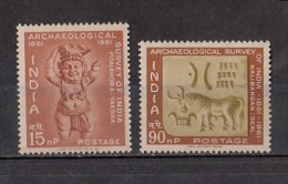 INDIA, 1961,Archaeological Survey, Indus Valley Seal, History, Animal Bull, Set 2 V,   MNH, (**) - Neufs