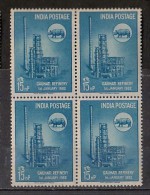 INDIA, 1962, Gauhati Oil Refinery, Energy, Rhino Animal, Rhinoceros, Block Of 4,  MNH, (**) - Unused Stamps