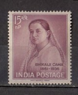 INDIA, 1962,   Birth Centenary Of Bhikaiji Cama (Patriot),  MNH, (**) - Neufs