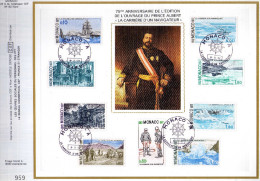 Feuillet Tirage Limité CEF 126 Soie 75e Anniversaire De L´édition Ouvrage Du Prince Albert La Carrière D´un Navigateur - Covers & Documents